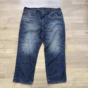 American Eagle Jeans Men 41x29 (tagged 38x30) Blue Stretch Athletic Straight Fit